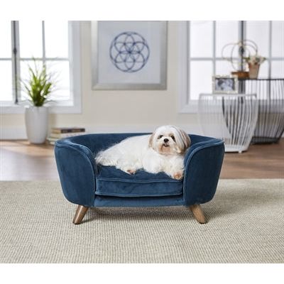 Load image into Gallery viewer, Enchanted pet Enchanted hondenmand sofa romy peacock blauw
