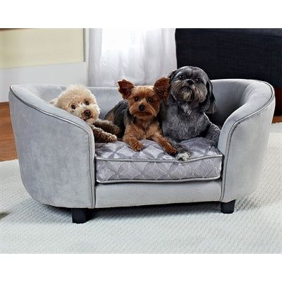 Load image into Gallery viewer, Enchanted pet Enchanted hondenmand sofa constantine zilverkleurig
