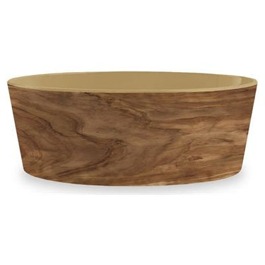 Tarhong Voerbak hond olive melamine houtprint zandkleur