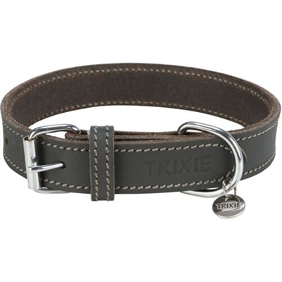 Load image into Gallery viewer, Trixie Halsband hond rustic vetleer grijs
