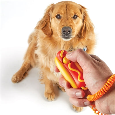 Load image into Gallery viewer, Brightkins Smarty pooch training clicker hotdog
