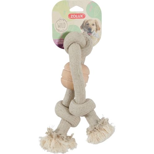 Load image into Gallery viewer, Zolux Wild mix touw met hout 3 knoop
