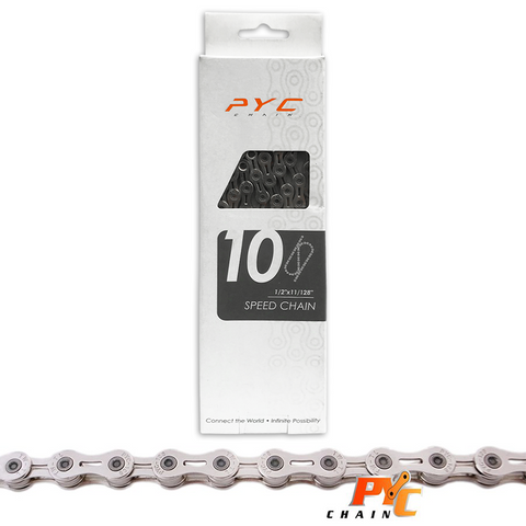 Pyc bicycle chain 10 speed 1/2x11/128 116 links 5.7mm on card