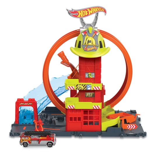 Hot wheels city super fire station - speelfigurenset