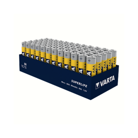 Varta Superlife AAA batteries. Zinc-Carbon. per 48. (workshop packaging)