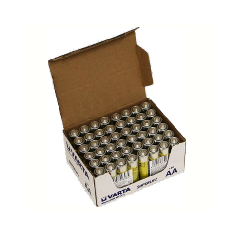 Varta Superlife AA batteries. Zinc-Carbon. per 60. (workshop packaging)