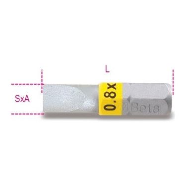 Beta 860lp bit for slotted screws 0.6x4.5 yellow colored