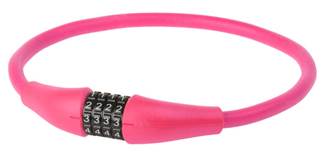 Cable combination lock M-Wave Silicon 900 x 12mm - pink