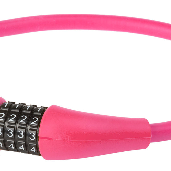 Cable combination lock M-Wave Silicon 900 x 12mm - pink