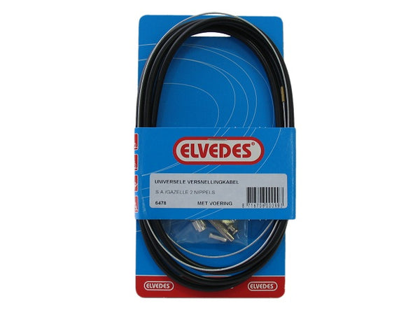 Gear cable set Elvedes 1700 / 2250 mm universal Sturmey Archer galvanized - black (on card)