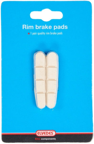 Elvedes rim brake pads (1pair) Road 55mm white shim.6837-CARD