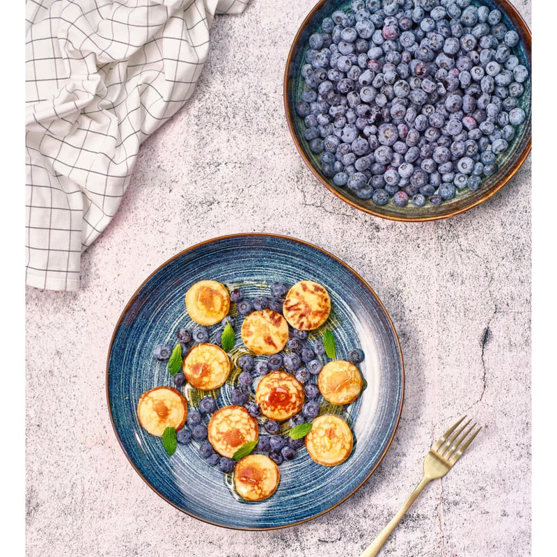Load image into Gallery viewer, Cosy Trendy Cosy Trendy Bord Atlantis 4 st cirkelpatroon Ø24 cm blauw
