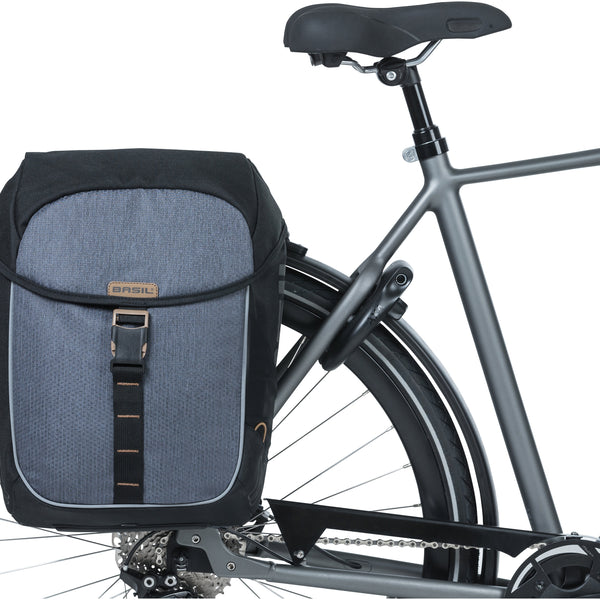 Basil Miles - double bicycle bag MIK - 34 liters - grey/black