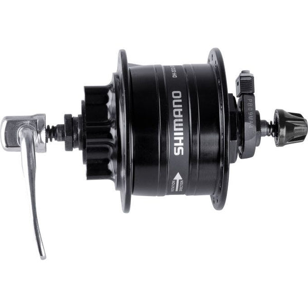 Dynamon hub 32 holes Shimano HD-3D32 3 Watt - for 6-bolt brake disc - quick release - black