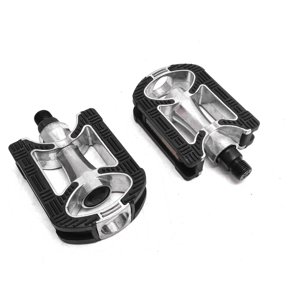 FALKX pedals 9/16". Aluminum housing, non-slip, (workshop packaging) black-silver