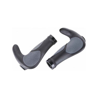 Qtcycletech Qt handvatten ergo+bar-end met lockringen 140mm zwart grijs op kaart