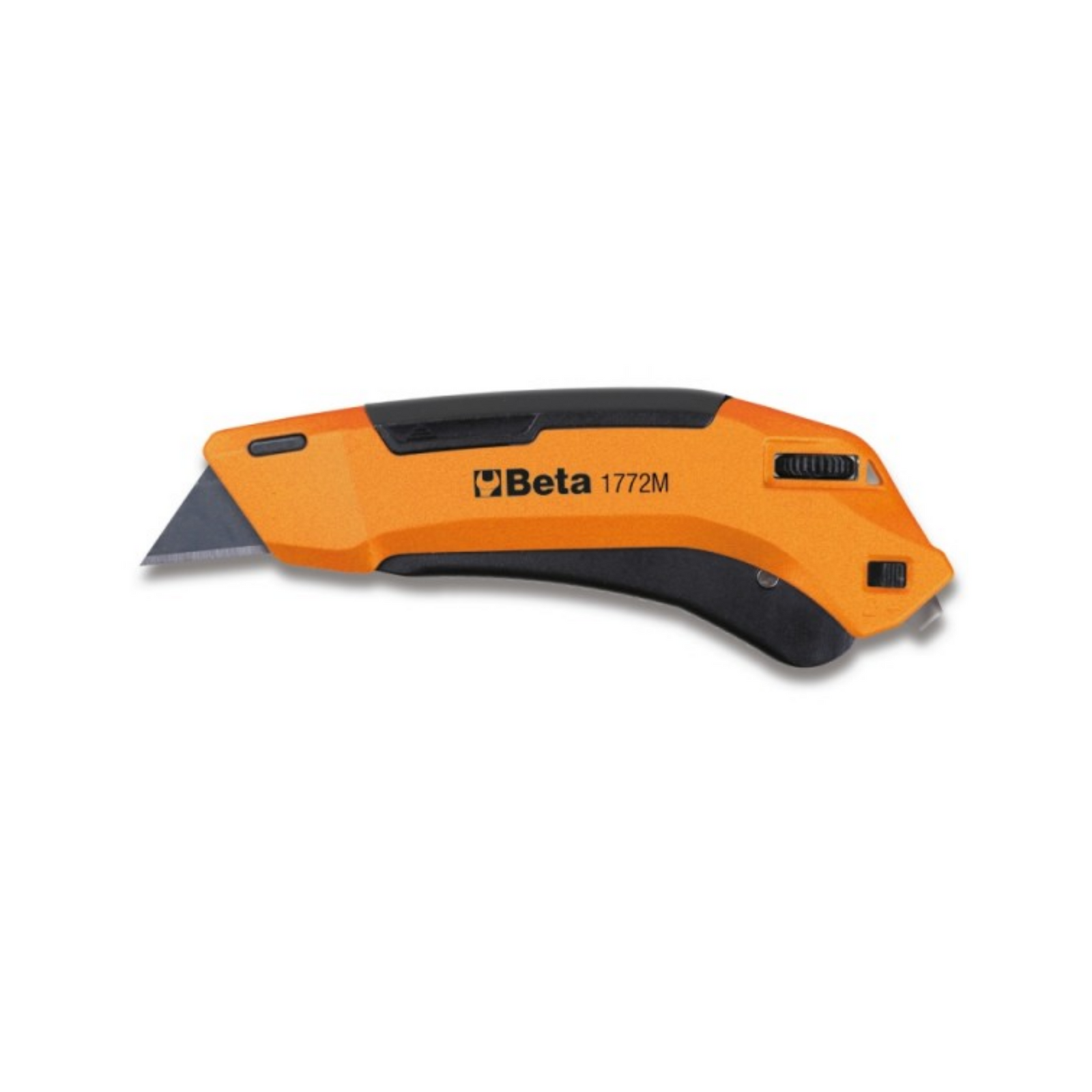 Beta safety knife 18mm, 170mm long. With retractable cutting blade and 3 spare blades