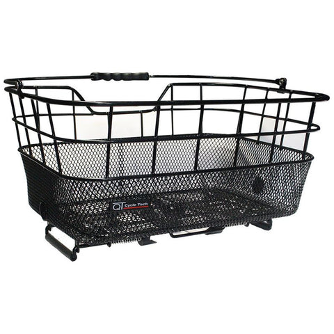 qt cycle tech basket lucca steel behind removable with handle