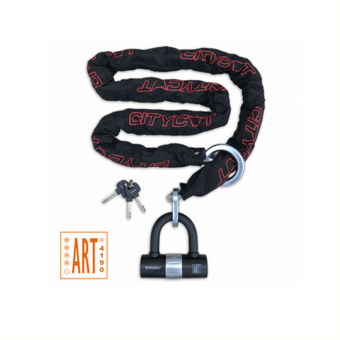 Starry Chain Lock Citycat ART**** 180cm x10.5mm. with barrel and mini shackle lock