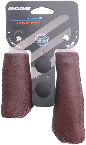 Handle set Leather - matt dark brown - 135/92mm