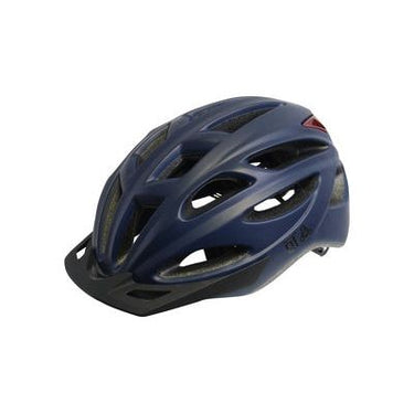 Qtcycletech Qt cycle tech helm urban 58-62 cm mat Blauww led verlichting 2810379