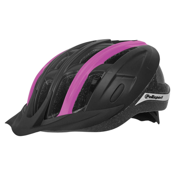 polisport ride in bicycle helmet m 54-58cm black/fuchsia