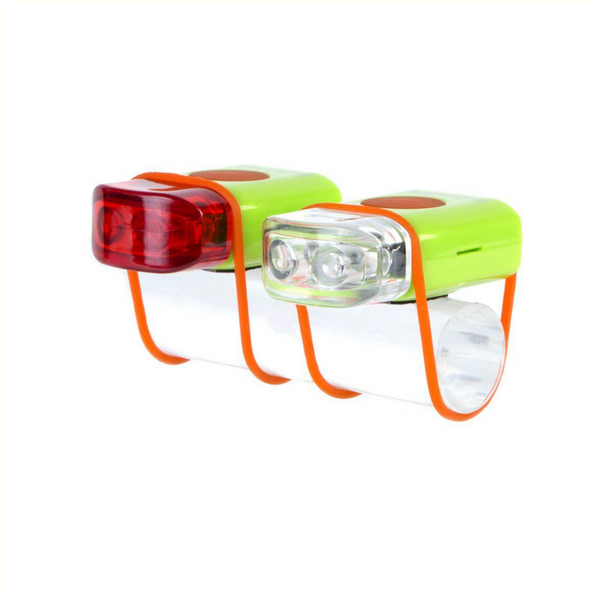 IKZI-Light LED set front + back elastic with "Stripties" green