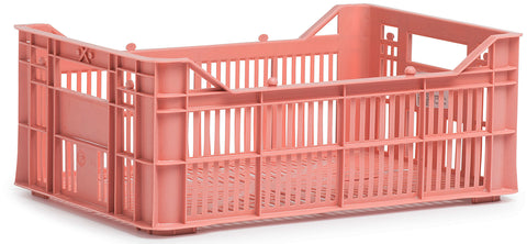 urban proof bicycle crate plastic | 7 liters | recycled polypropylene | pink | fixed mounting