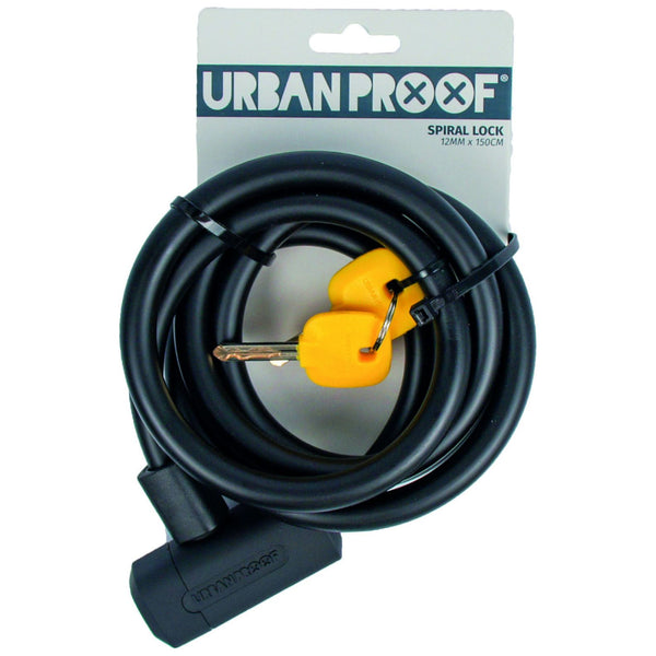 UrbanProof spiral cable lock 12mm x 150cm black