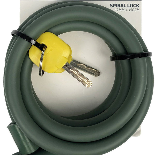 UrbanProof spiral cable lock 12mm x 150cm matt green