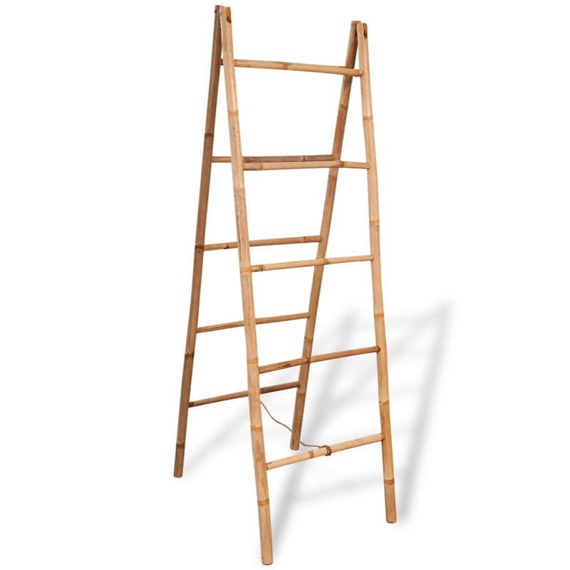 Afbeelding laden in galerijviewer, VidaXL Dubbele handdoekenladder met 5 tredes 50x160 cm bamboe
