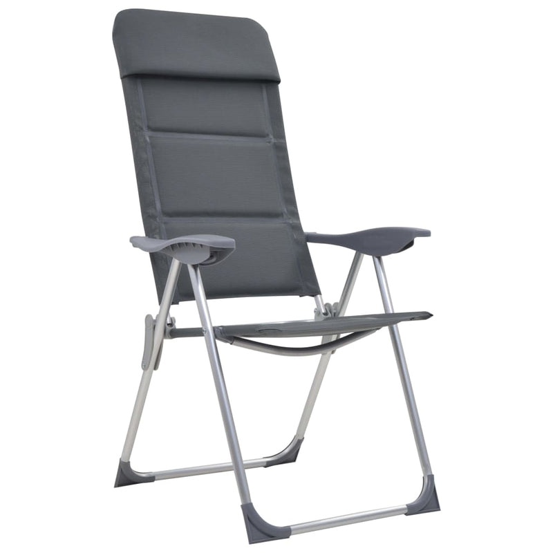 Load image into Gallery viewer, VidaXL Campingstoelen 58x69x111 cm aluminium grijs 2 st
