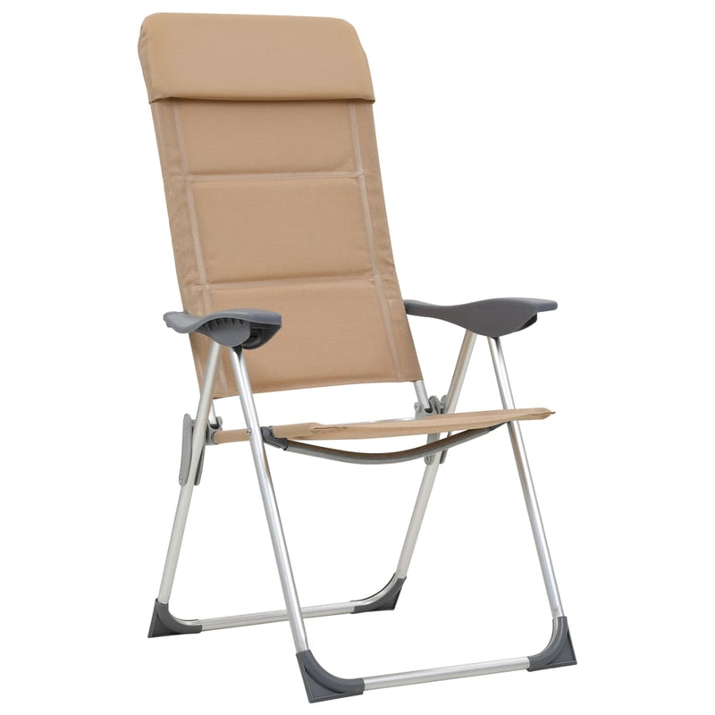 Load image into Gallery viewer, VidaXL Campingstoelen 2 st 58x69x111 cm aluminium crème
