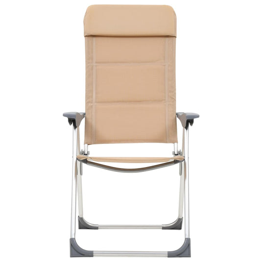 VidaXL Campingstoelen 2 st 58x69x111 cm aluminium crème
