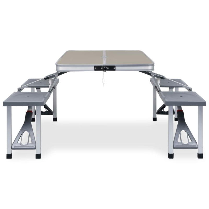 Load image into Gallery viewer, VidaXL Campingtafel inklapbaar met 4 zitjes staal en aluminium
