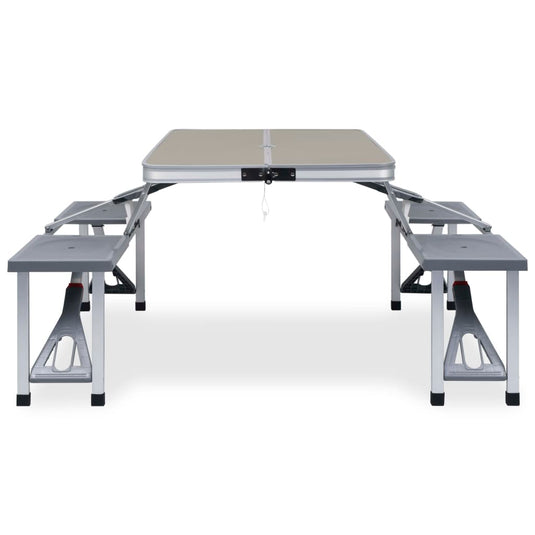 VidaXL Campingtafel inklapbaar met 4 zitjes staal en aluminium