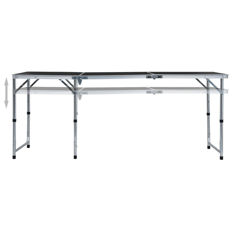 Load image into Gallery viewer, VidaXL Campingtafel inklapbaar 180x60 cm aluminium grijs
