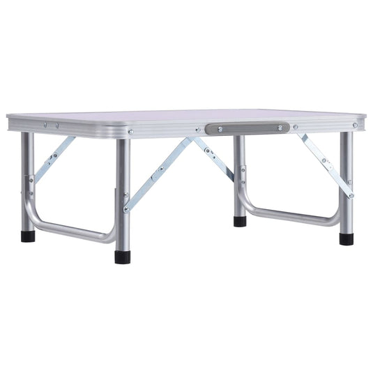VidaXL Campingtafel inklapbaar 60x45 cm aluminium wit
