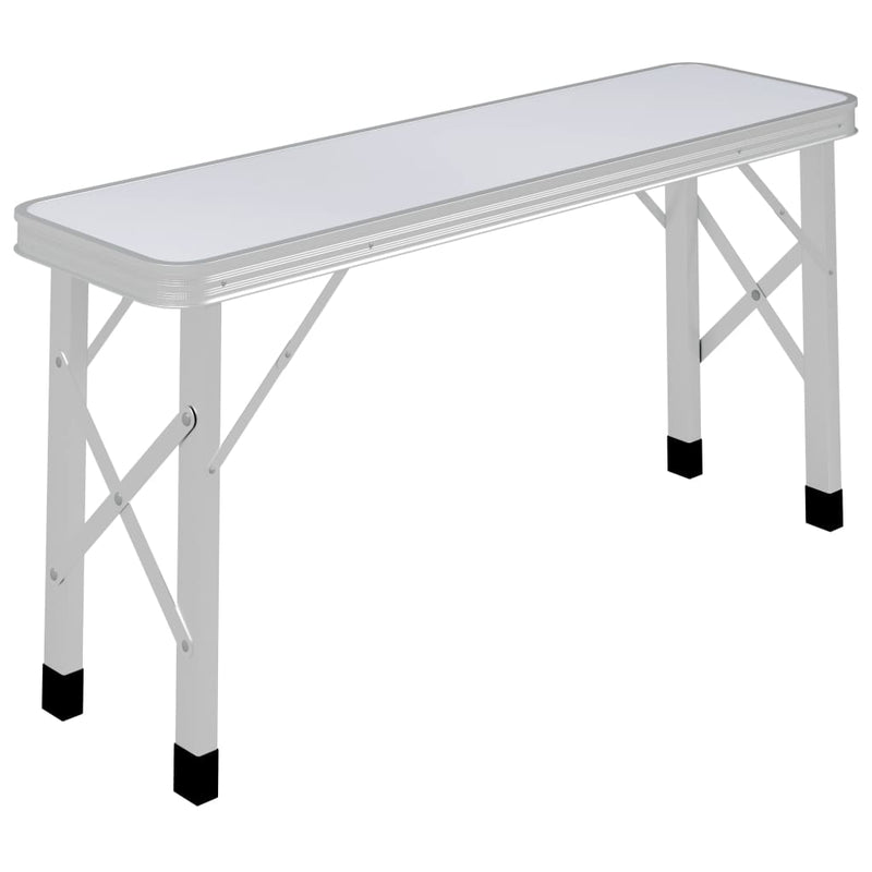 Load image into Gallery viewer, VidaXL Campingtafel inklapbaar met 2 banken aluminium wit
