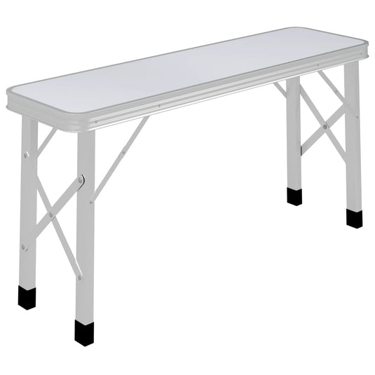 VidaXL Campingtafel inklapbaar met 2 banken aluminium wit