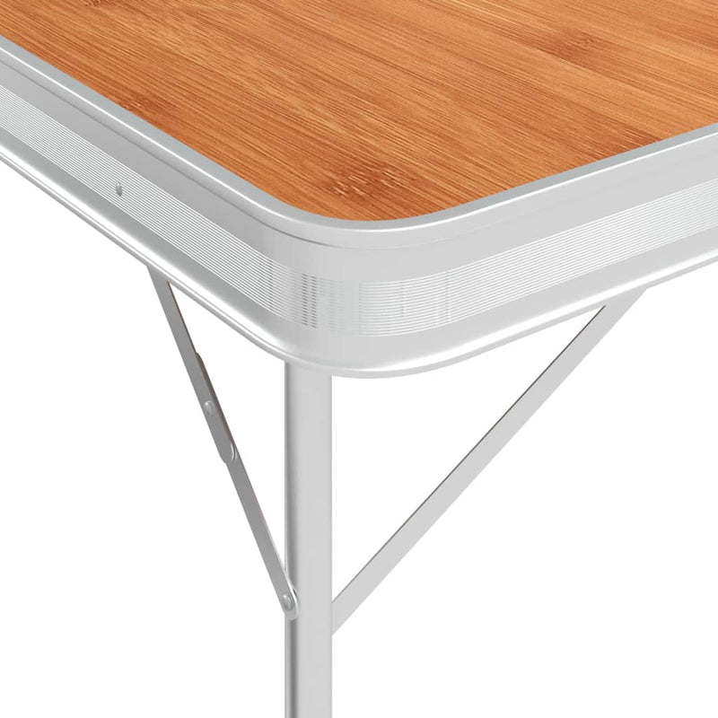 Load image into Gallery viewer, VidaXL Campingtafel inklapbaar met 2 banken aluminium bruin
