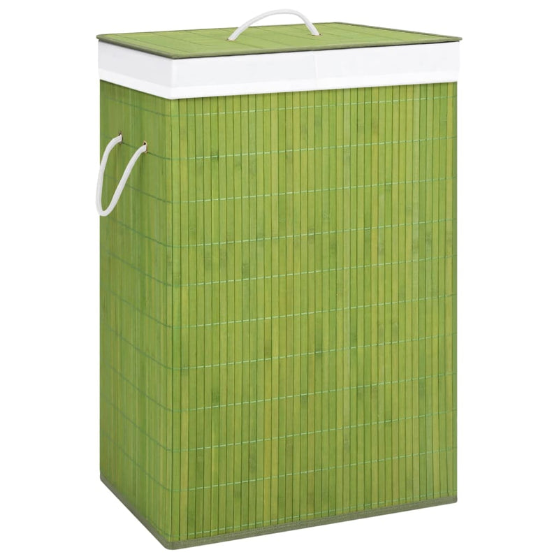 Load image into Gallery viewer, VidaXL Wasmand met 2 vakken 72 L bamboe groen
