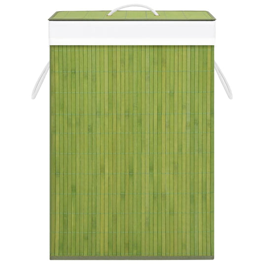 VidaXL Wasmand met 2 vakken 72 L bamboe groen