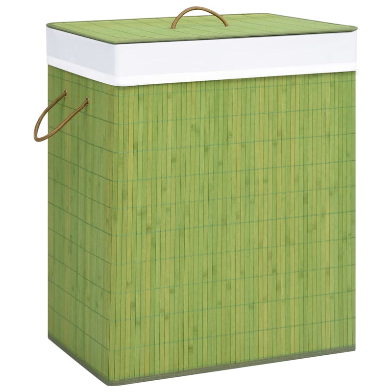 Load image into Gallery viewer, VidaXL Wasmand met 2 vakken 100 L bamboe groen
