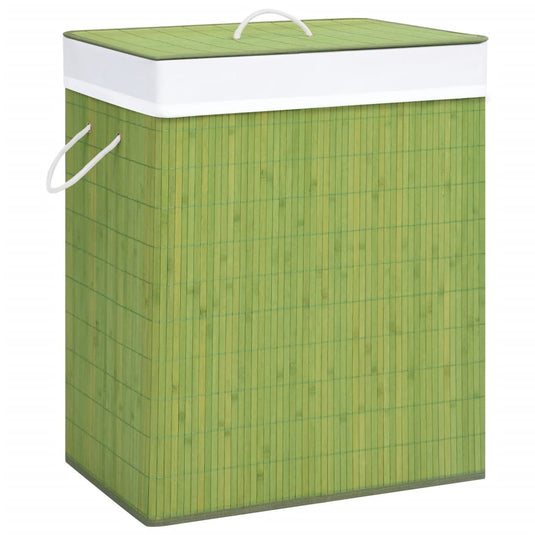 VidaXL Wasmand met 2 vakken 100 L bamboe groen