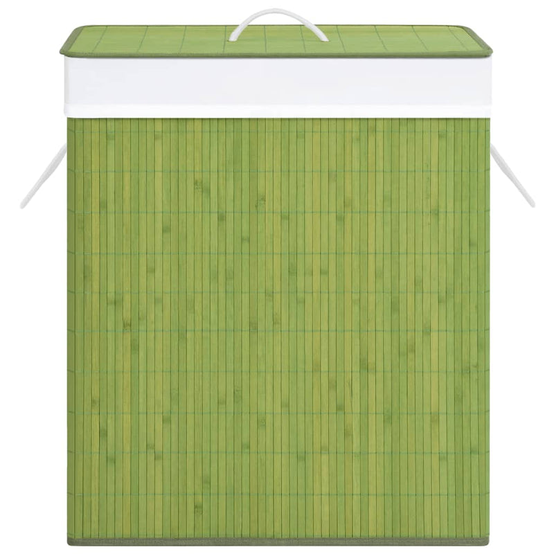 Load image into Gallery viewer, VidaXL Wasmand met 2 vakken 100 L bamboe groen

