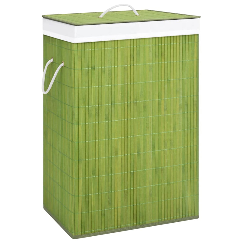 Load image into Gallery viewer, VidaXL Wasmand met 1 vak bamboe groen
