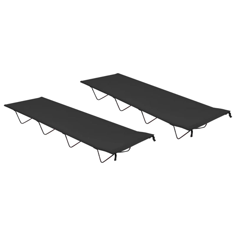 Load image into Gallery viewer, VidaXL Campingbedden 2 st 180x60x19 cm oxford stof en staal zwart
