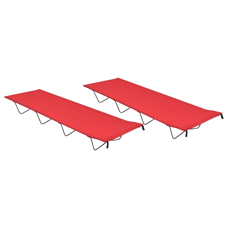 Load image into Gallery viewer, VidaXL Campingbedden 2 st 180x60x19 cm oxford stof en staal rood
