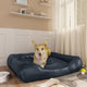 VidaXL Hondenmand 80x68x23 cm kunstleer donkerblauw